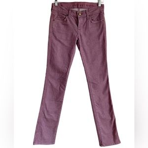 NWOT 7 For All Mankind Straight Leg Denim Jeans Faded Plum Purple 24